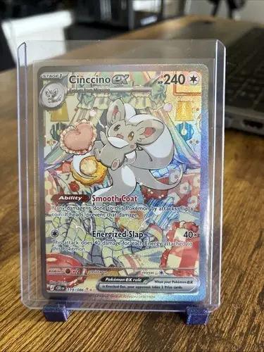 Cinccino ex Special Illustration Rare card, number 119 from Chaos Rising, in a protective sleeve