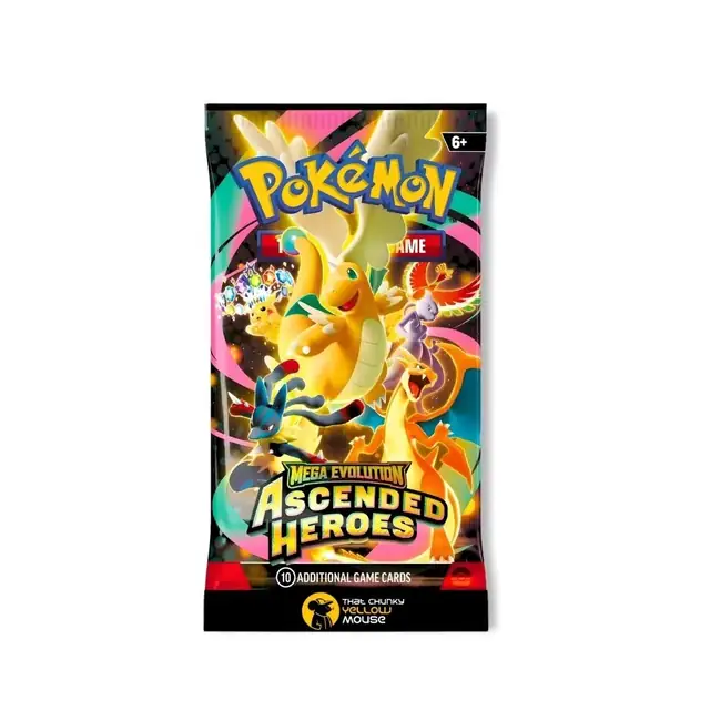 Single Pokémon Mega Evolution Ascended Heroes booster pack with Mega Dragonite artwork