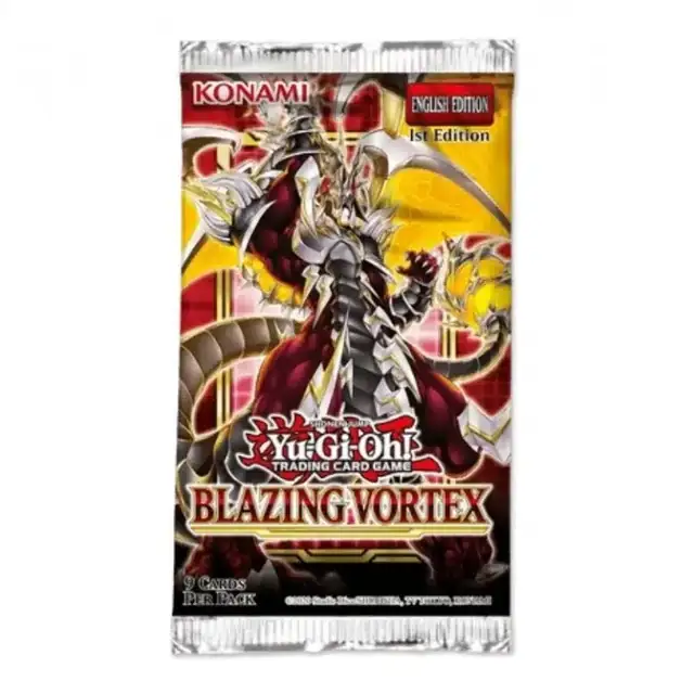 Yu-Gi-Oh! Blazing Vortex 1st Edition English booster pack with Armed Dragon artwork